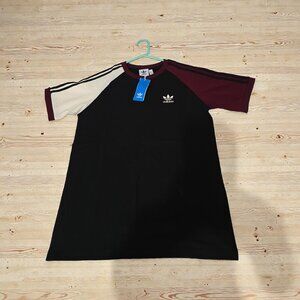 Adidas Classics Original 3 Stripes Tee Shirt Trefoil Retro Men Dark Blue Maroon